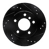 633-31061R Drilled/Slotted Brake Rotor [Black], 2003-2008 BMW, Position: Rear Right - image 1
