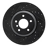 633-31064L Drilled/Slotted Brake Rotor [Black], 2004-2010 BMW, Position: Rear Left - image 1