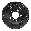 633-31066R Drilled/Slotted Brake Rotor [Black], 2004-2010 BMW, Position: Rear Right - image 1
