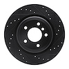 633-31070R Drilled/Slotted Brake Rotor [Black], 2006-2015 BMW, Position: Rear Right - image 1