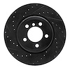 633-31076L Drilled/Slotted Brake Rotor [Black], 2005-2008 BMW, Position: Rear Left - image 1