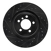 633-31084L Drilled/Slotted Brake Rotor [Black], 2007-2008 BMW, Position: Rear Left - image 1