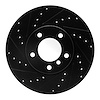 633-31089L Drilled/Slotted Brake Rotor [Black], 2007-2021 BMW, Position: Front Left - image 1
