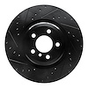 633-31095L Drilled/Slotted Brake Rotor [Black], 2009-2019 BMW, Position: Rear Left - image 1
