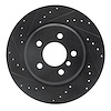 633-31104L Drilled/Slotted Brake Rotor [Black], 2011-2016 BMW, Position: Rear Left - image 1