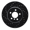 633-31106L Drilled/Slotted Brake Rotor [Black], 2010-2019 BMW, Position: Rear Left - image 1