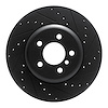633-31106R Drilled/Slotted Brake Rotor [Black], 2010-2019 BMW, Position: Rear Right - image 1