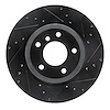 633-31107R Drilled/Slotted Brake Rotor [Black], Fits Select BMW, Position: Rear Right - image 1