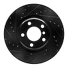 633-31113L Drilled/Slotted Brake Rotor [Black], 2012-2020 BMW, Position: Rear Left