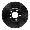 633-31113R Drilled/Slotted Brake Rotor [Black], 2012-2020 BMW, Position: Rear Right - image 1