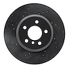 633-31114L Drilled/Slotted Brake Rotor [Black], 2013-2021 BMW, Position: Rear Left - image 1