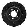 633-31114R Drilled/Slotted Brake Rotor [Black], 2013-2021 BMW, Position: Rear Right - image 1