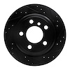 633-31117R Drilled/Slotted Brake Rotor [Black], 2013-2020 BMW, Position: Rear Right