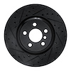 633-31130L Drilled/Slotted Brake Rotor [Black], Fits Select Multiple Makes/Models, Position: Rear Left