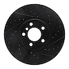 633-31137R Drilled/Slotted Brake Rotor [Black], 2002-2006 BMW, Position: Front Right - image 1