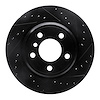 633-31138R Drilled/Slotted Brake Rotor [Black], 2002-2006 BMW, Position: Rear Right - image 1