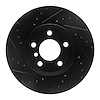 633-31141L Drilled/Slotted Brake Rotor [Black], 2007-2019 BMW, Position: Rear Left - image 1