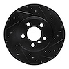 633-31141R Drilled/Slotted Brake Rotor [Black], 2007-2019 BMW, Position: Rear Right - image 1