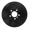 633-31142R Drilled/Slotted Brake Rotor [Black], 2007-2018 BMW, Position: Front Right - image 1