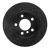 633-31143L Drilled/Slotted Brake Rotor [Black], 2007-2019 BMW, Position: Rear Left - image 1