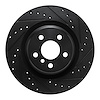 633-31176R Drilled/Slotted Brake Rotor [Black], Fits Select Multiple Makes/Models, Position: Rear Right