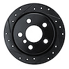 633-32013L Drilled/Slotted Brake Rotor [Black], Fits Select Mini, Position: Rear Left - image 1