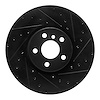633-32020R Drilled/Slotted Brake Rotor [Black], Fits Select Mini, Position: Front Right - image 1