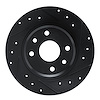 633-37003R Drilled/Slotted Brake Rotor [Black], 1989-1993 GM, Position: Rear Right - image 1