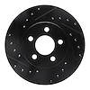633-39009L Drilled/Slotted Brake Rotor [Black], 1995-2000 Mopar, Position: Front Left - image 1