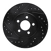 633-39010L Drilled/Slotted Brake Rotor [Black], 1995-2006 Mopar, Position: Front Left - image 1