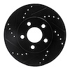 633-40020L Drilled/Slotted Brake Rotor [Black], 2000-2005 Mopar, Position: Front Left - image 1
