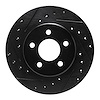 633-40080L Drilled/Slotted Brake Rotor [Black], 1996-2000 Mopar, Position: Front Left - image 1