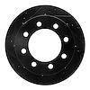 633-40088L Drilled/Slotted Brake Rotor [Black], 2000-2002 Mopar, Position: Front Left - image 1