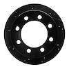 633-40093L Drilled/Slotted Brake Rotor [Black], 2000-2002 Mopar, Position: Rear Left