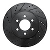 633-40100L Drilled/Slotted Brake Rotor [Black], 2003-2003 Mopar, Position: Front Left - image 1