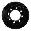 633-40102L Drilled/Slotted Brake Rotor [Black], 2003-2008 Mopar, Position: Front Left - image 1