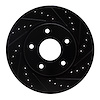 633-40107R Drilled/Slotted Brake Rotor [Black], 2008-2016 Multiple Makes/Models, Position: Front Right - image 1