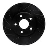 633-40112L Drilled/Slotted Brake Rotor [Black], Fits Select Multiple Makes/Models, Position: Front Left - image 1