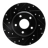 633-40113L Drilled/Slotted Brake Rotor [Black], 2012-2020 Multiple Makes/Models, Position: Rear Left - image 1