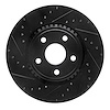 633-42007L Drilled/Slotted Brake Rotor [Black], Fits Select Mopar, Position: Front Left - image 1
