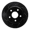 633-42011L Drilled/Slotted Brake Rotor [Black], 2008-2012 Mopar, Position: Front Left - image 1