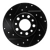 633-42012L Drilled/Slotted Brake Rotor [Black], Fits Select Mopar, Position: Rear Left - image 1