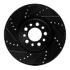 633-42013L Drilled/Slotted Brake Rotor [Black], Fits Select Mopar, Position: Front Left - image 1