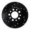 633-42014L Drilled/Slotted Brake Rotor [Black], Fits Select Mopar, Position: Rear Left