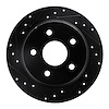 633-42025L Drilled/Slotted Brake Rotor [Black], 1999-2004 Mopar, Position: Rear Left - image 1