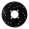 633-43000L Drilled/Slotted Brake Rotor [Black], 1974-1987 Multiple Makes/Models, Position: Front Left