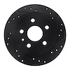 633-45015R Drilled/Slotted Brake Rotor [Black], 2011-2016 GM, Position: Rear Right - image 1