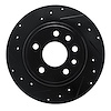 633-46001L Drilled/Slotted Brake Rotor [Black], 1997-2001 GM, Position: Rear Left - image 1