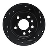 633-46001R Drilled/Slotted Brake Rotor [Black], 1997-2001 GM, Position: Rear Right - image 1