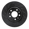 633-46013L Drilled/Slotted Brake Rotor [Black], 2003-2008 GM, Position: Front Left - image 1